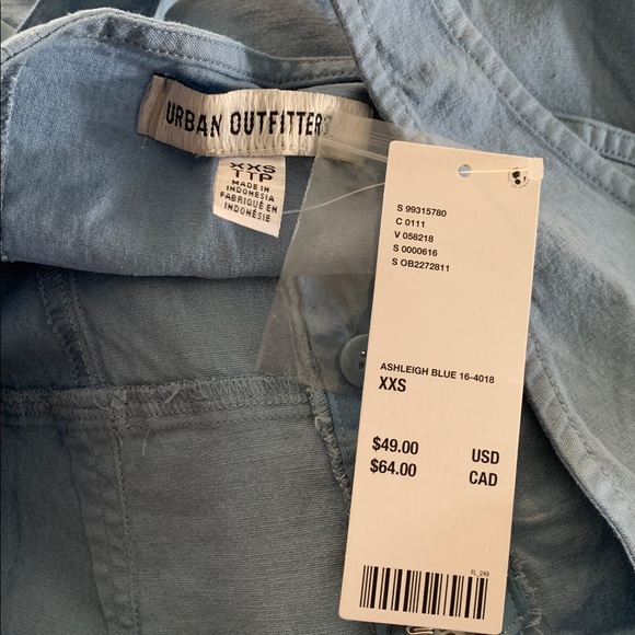 UO Sari Seamed Linen-Blend Halter Vest Top NWT - Picture 7 of 7